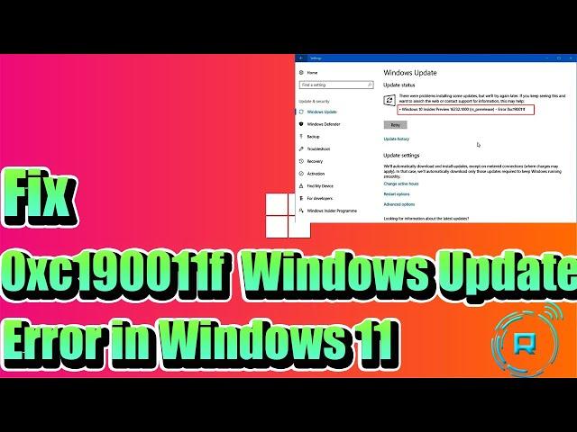 Fix 0xc190011f Windows Update Error in Windows 11