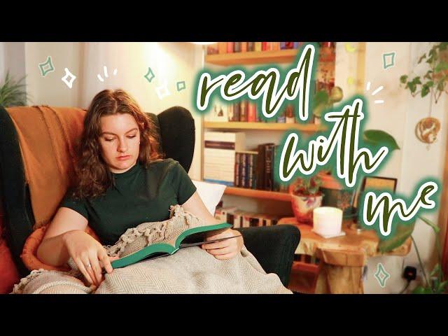 A Cosy Evening 'Read With Me' With Tea Break // Crackling Fire & Rain Ambience ASMR Room