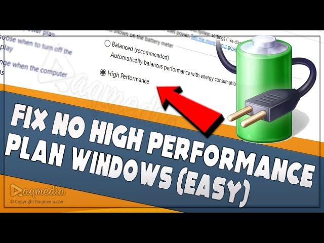 Fix no High Performance in Power Options Windows All Editions