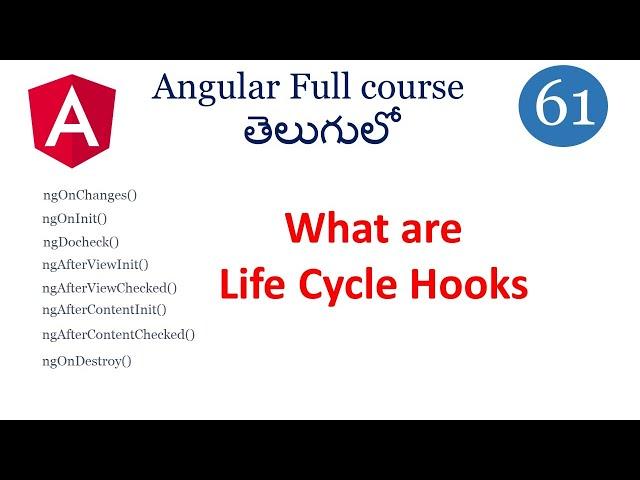 Life cycle hooks  in Angular | lifecycle hooks | Angular tutorials in Telugu | Angular components