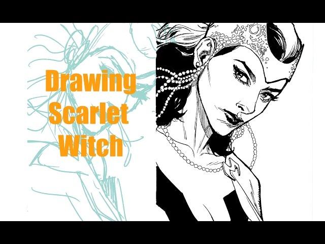 Drawing Scarlet Witch (x-men/avengers)  | with commentary and annotations