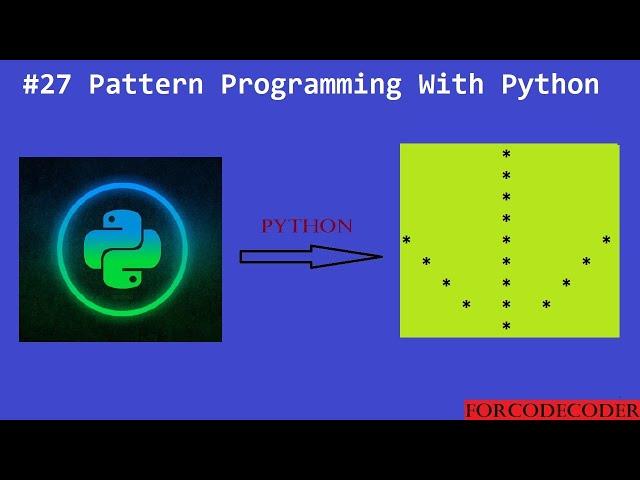 Python Pattern Printing Programs | Pattern Programming With Python #27 | for code coder