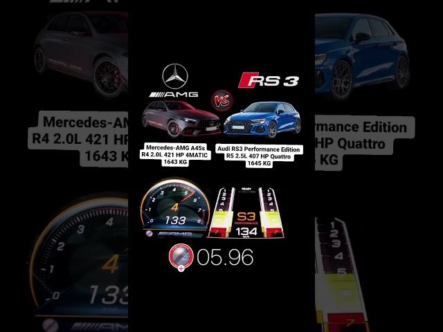 Audi RS3 Performance Edition 407HP vs Mercedes AMG A45s 421HP #acceleration #vmaxgermany