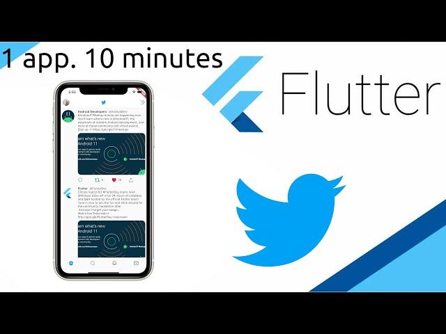 1 app, 10 minutes with #flutter. Today... #twitter!