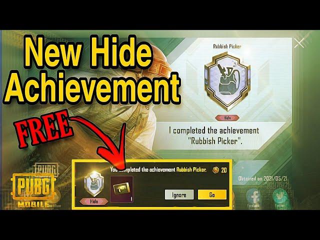 NEW HIDE ACHIEVEMENT RUBBISH PICKER | 3dr Hide Achievement | PUBG MOBILE | Share