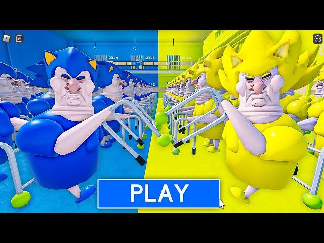 100 SONIC GRUMPY GRAN Vs 100 SUPER SONIC GRUMPY GRAN in BARRY'S PRISON RUN! New Scary Obby (#Roblox)