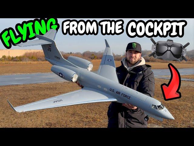 Flying a RC Private Jet with FPV Head-tracking - US AIR FORCE Freewing PJ50!