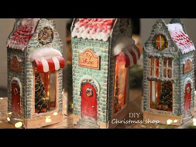 DIY Christmas Snow globe | Christmas shop made of cardboard with your own hands