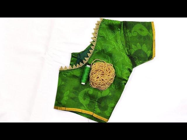 aari work blouse designs with normal needle | aari work on stitched blouse | #220