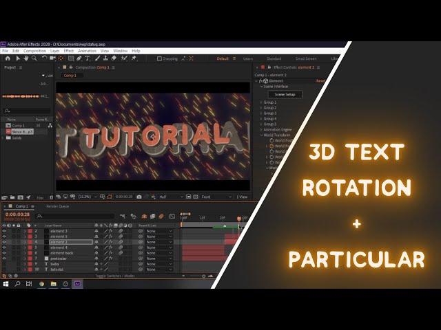 3D Text Rotation + Particular