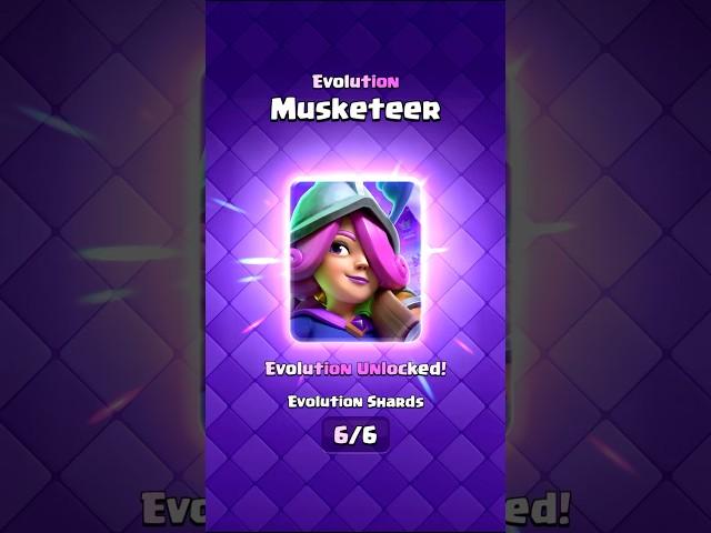 EVOLUTION MUSKETEER GUIDE IN CLASH ROYALE! #clashroyale #shorts