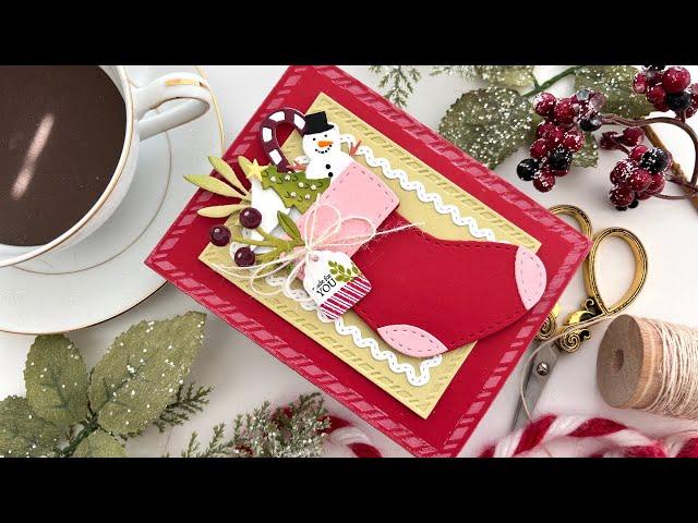 Stuffing A Stocking Holiday Card | Papertrey Ink Build-A-Stocking