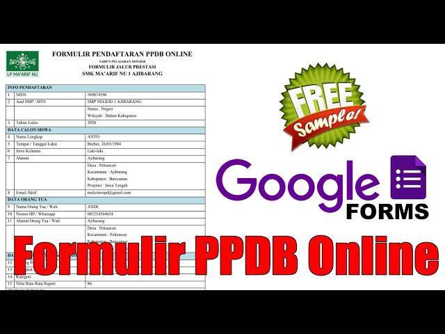 TUTORIAL LENGKAP MEMBUAT FORMULIR PPDB ONLINE DENGAN GOOGLE FORMULIR