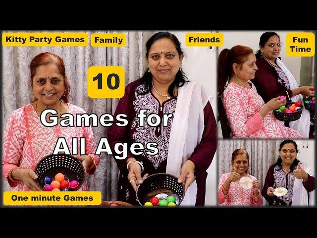 10 Games for All Ages | One minute Games | Simple Games for Seniors | Kitty party games for ladies