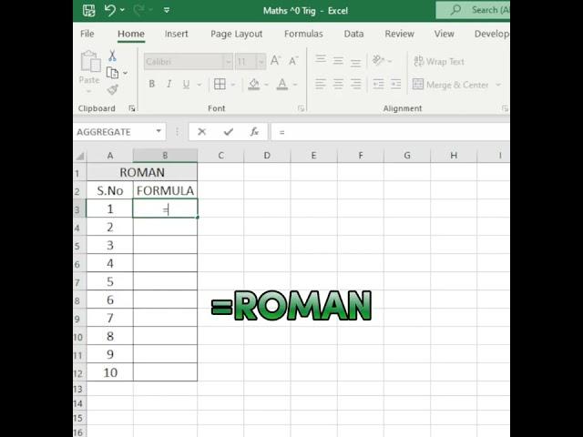 ROMAN COUNTING IN EXCEL || EDUCATE POINT