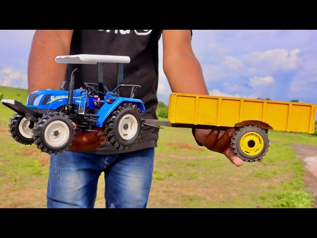 New Holland 6010 Xcel Tractor Unboxing with Trolley Die model | Rc Farming Equipment #rajminitoy