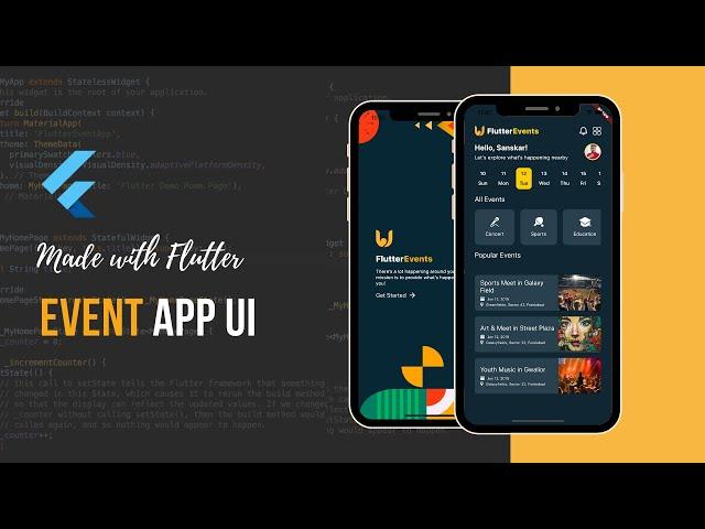 Building a Flutter Event App UI Design | Full Video #StayHome And Code #WithMe