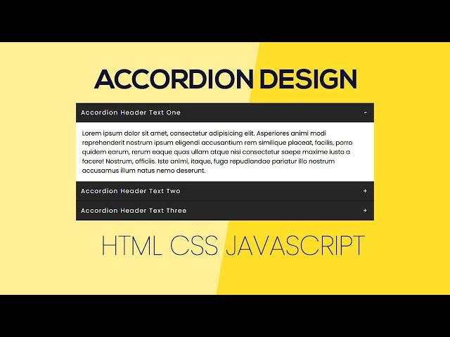 Simple Accordion with HTML CSS Javascript