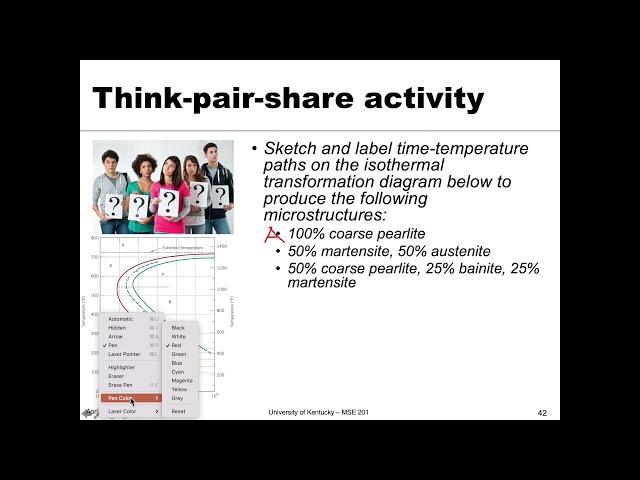 MSE 201 S21 Lecture 38 - Module 2 - Isothermal Transformation Example