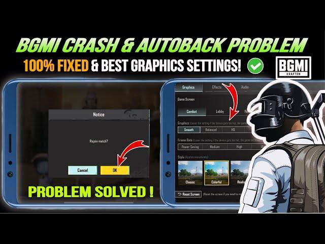 BGMI STOP - BGMI CRASH PROBLEM 3.1 UPDATE | LAG & BLACK SCREEN & AUTOBACK | BGMI GRAPHICS SETTINGS