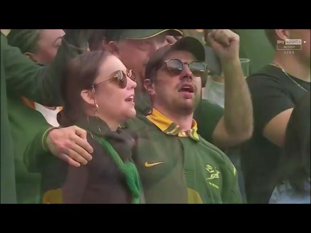 Springbok Test Centurion Eben Etsebet's fiancée singing the South African anthem