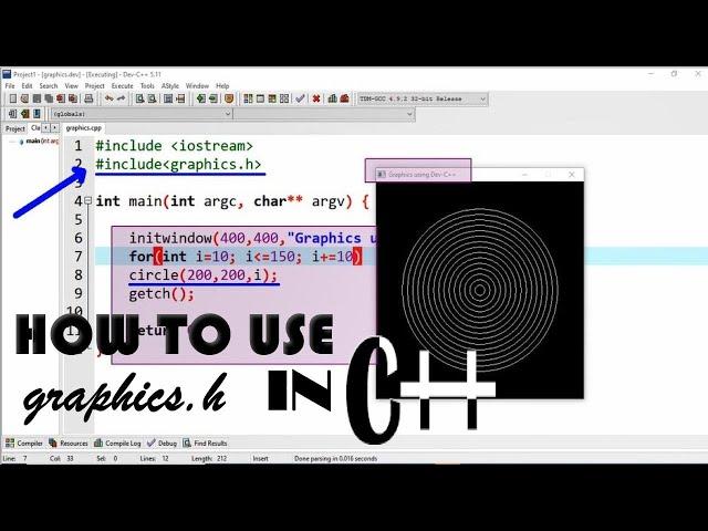 How to use graphics.h in Dev-C++ programs | CPP Tutorial