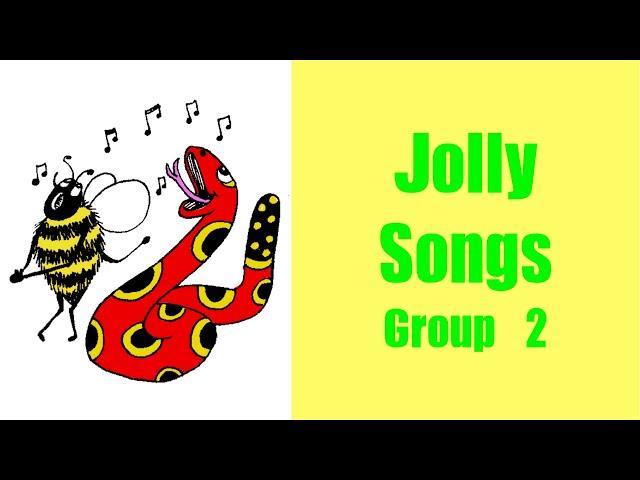 Jolly Songs Group 2 "c" "k" "e" "h" "r" "m" "d" with actions and letter formation