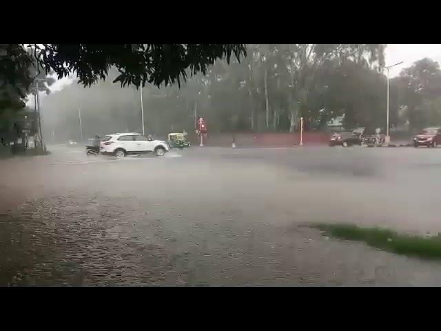 Water-logging in Chandigarh due to heavy rain on Saturday