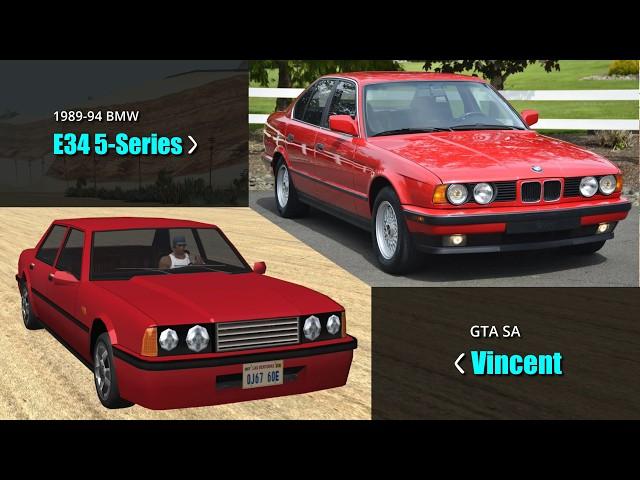 GTA SA Cars vs Real Life Cars | All Sedans & Wagons