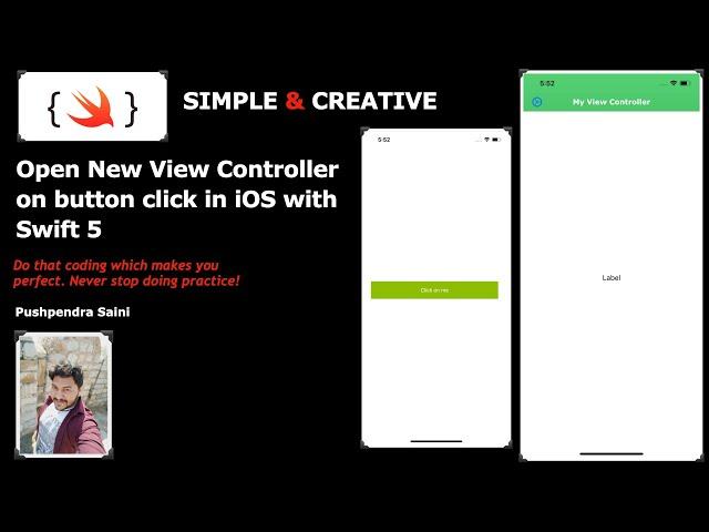 Open New View Controller on button click in iOS with Swift 5