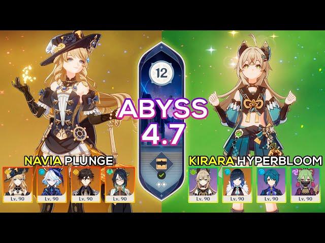 C0 Navia Plunge & C5 Kirara Hyperbloom - Spiral Abyss 4.7 - Genshin Impact