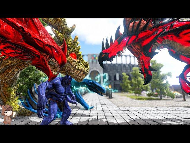 Pyria: Mythos Evolved Bosses VS Xenonia| ARK Mod Battle #89