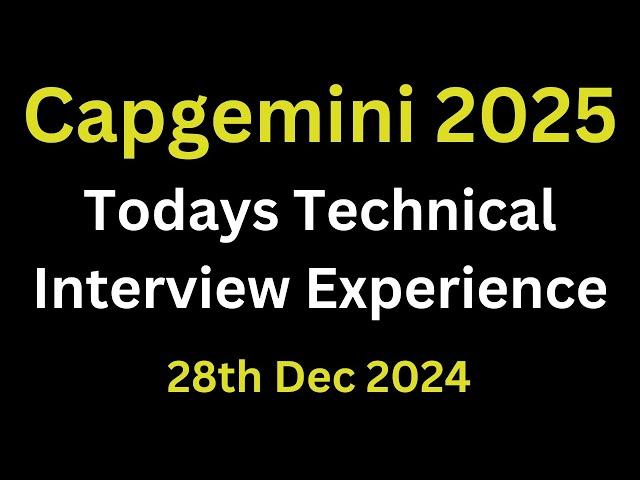 Todays Capgemini Technical Interview Questions And Answers For Freshers | Capgemini Interview