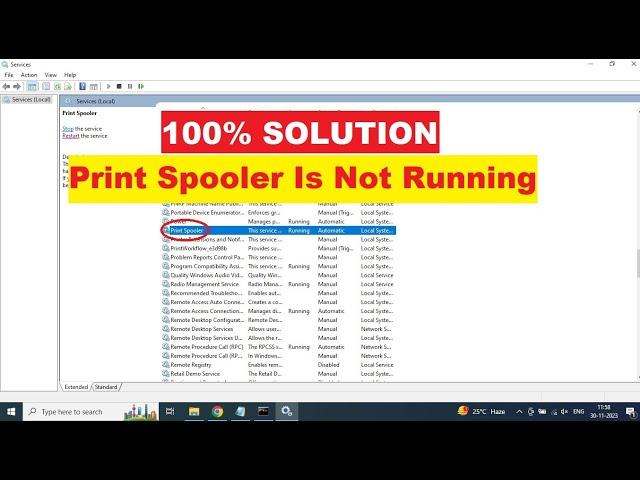 Local Print Spooler Service Is Not Running Error | Windows Cannot Connect to the Printer