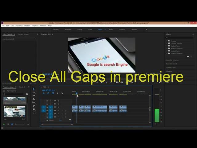 How to close all gaps in premiere | Close all Gaps on Timeline premiere pro | skills insider