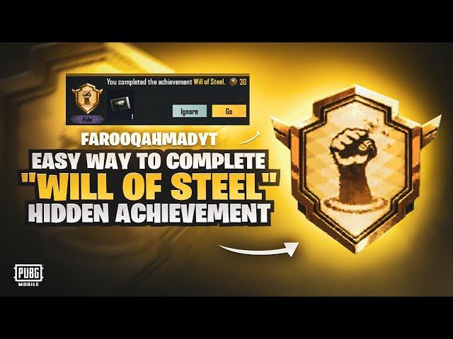 Easiest way to complete "Will Of Steel" Hidden Achievement |  PUBG MOBILE