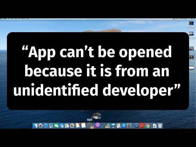 “App can’t be opened because it is from an unidentified developer” - 2020 FIX | error message