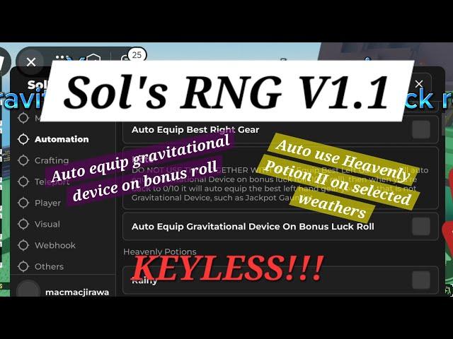Sol's RNG Script V1.1, More Hot Features!!! SOLARA SUPPORT | Erudite Hub