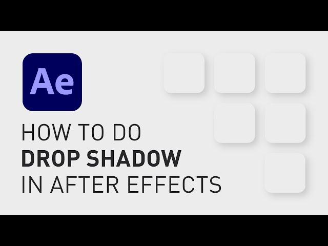 How to do drop shadow in After Effects