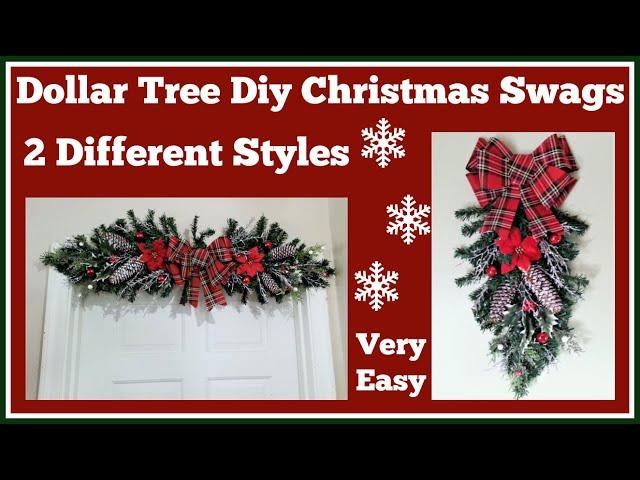 Dollar Tree Diy Christmas Swags 2 Different Styles