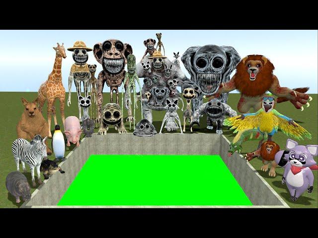 DESTROY ZOONOMALY V.S ZOOCHOSIS V.S INDIGO PARK ANIMAL MONSTERS FAMILY in TOXIC HOLE Garry's Mod