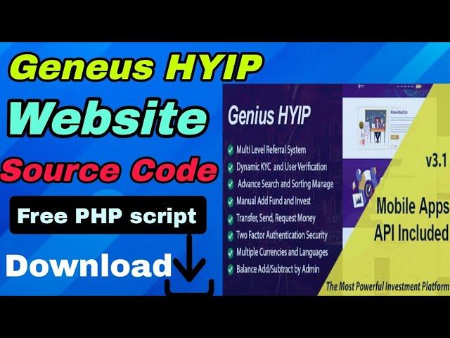 Setup Your Hyip investment Website ll geneus Hyip source Code 