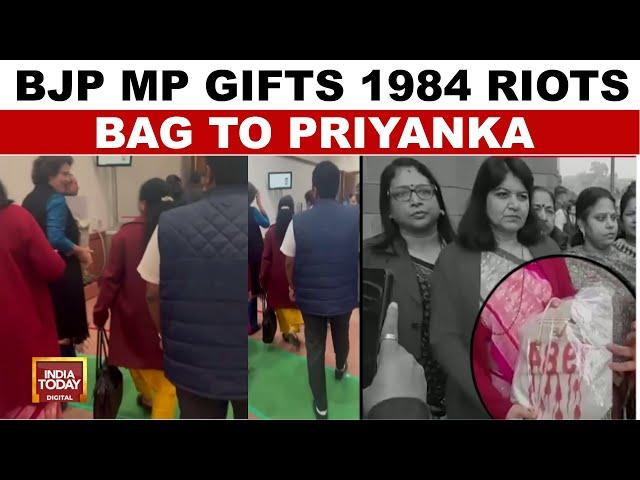 BJP MP Gifts '1984' Bag To Priyanka Gandhi Vadra In Parliament | Pariament News | India Today