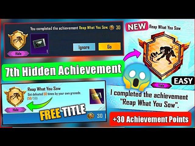 Easyway To Complete (Reap What You Sow) Hide Achievement | Complete Hidden Achievement PUBG / BGMI