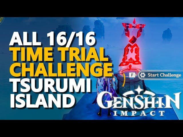 All Tsurumi island Time Trial Challenge Genshin Impact