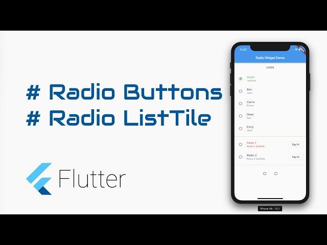 #Google's Flutter Tutorials - Radio Buttons (coderzheaven.com)