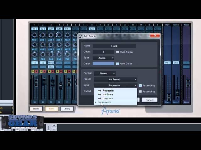 Arturia SparkLE multiple output routing and tracking in Studio One v2