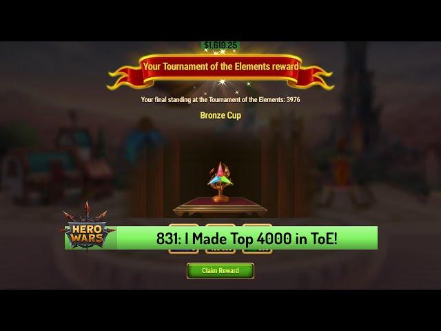 Let's Play Hero Wars 831: I Reached a New High in Tournament of Elements!