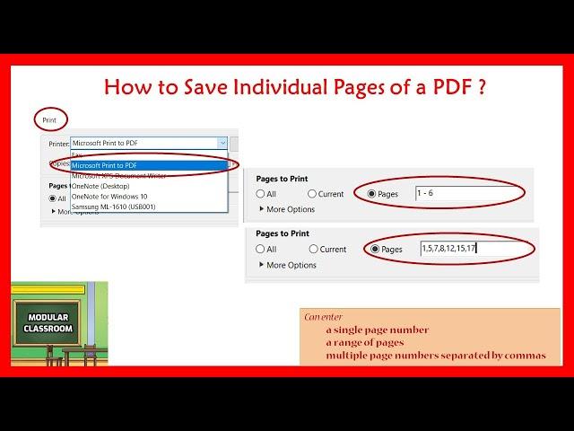 How to Save Individual Pages of a PDF ?