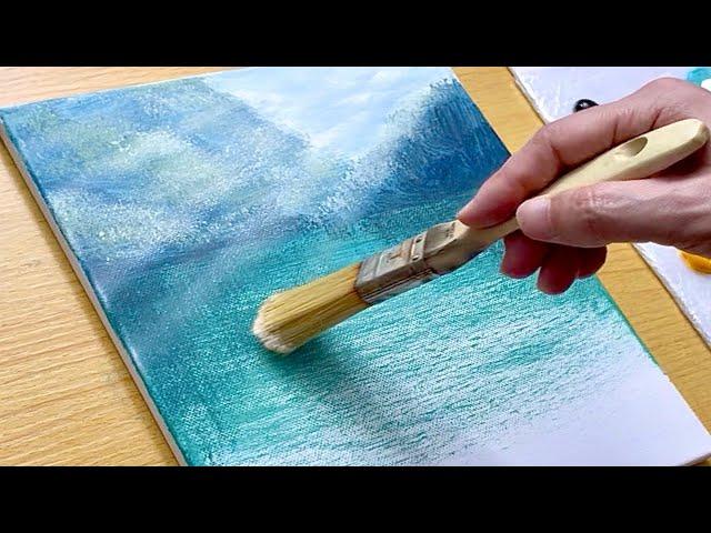 How to Paint Lake Scenery / Acrylic Painting for Beginners